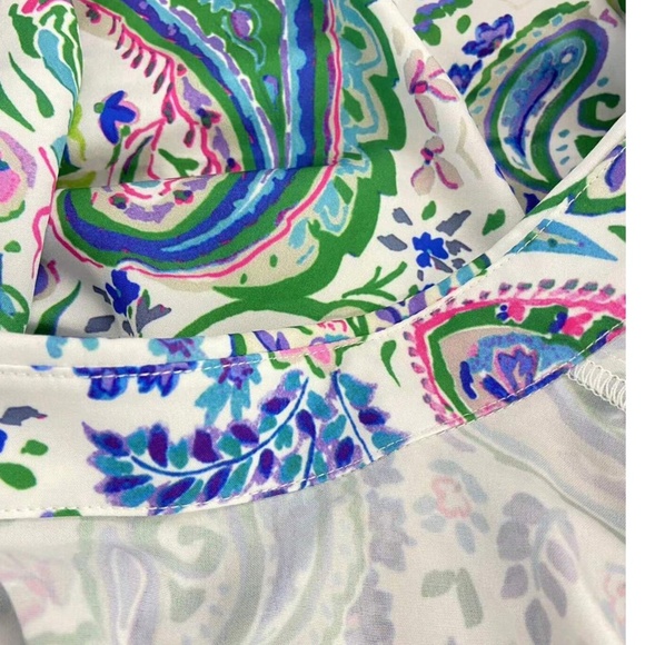 Plus Floral Paisley Print Button Down Long Sleeve Shirt - Picture 3 of 4